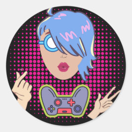 Adesivo garota gamer