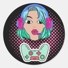 Adesivo garota gamer
