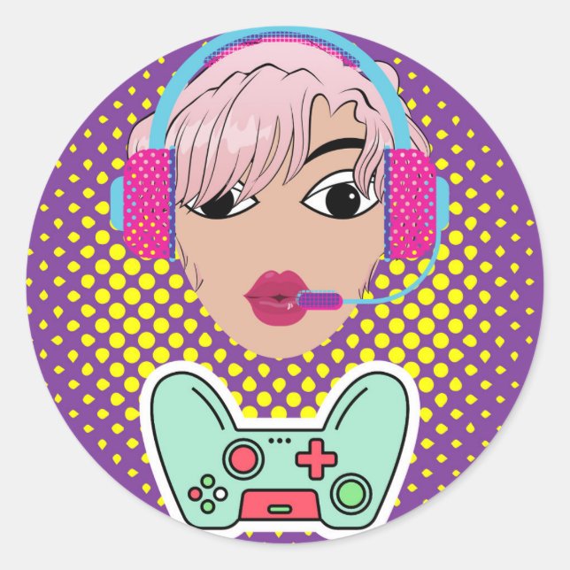 Adesivo garota gamer (Frente)