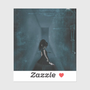 Adesivo Garota Gótica Tormentada