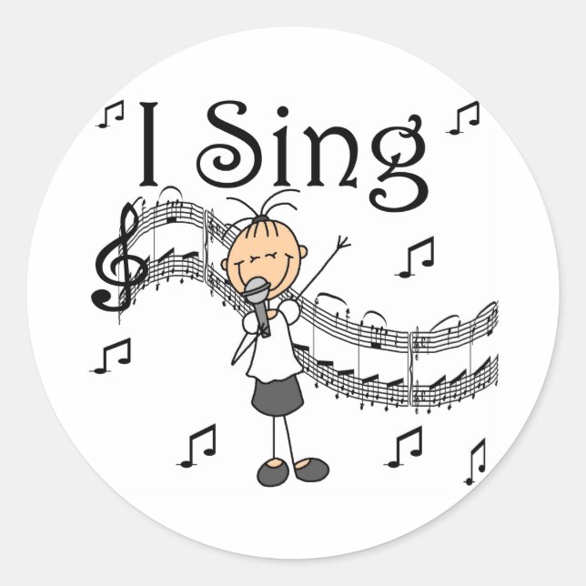 Adesivo Garota I Sing Stickers Sticker (Frente)