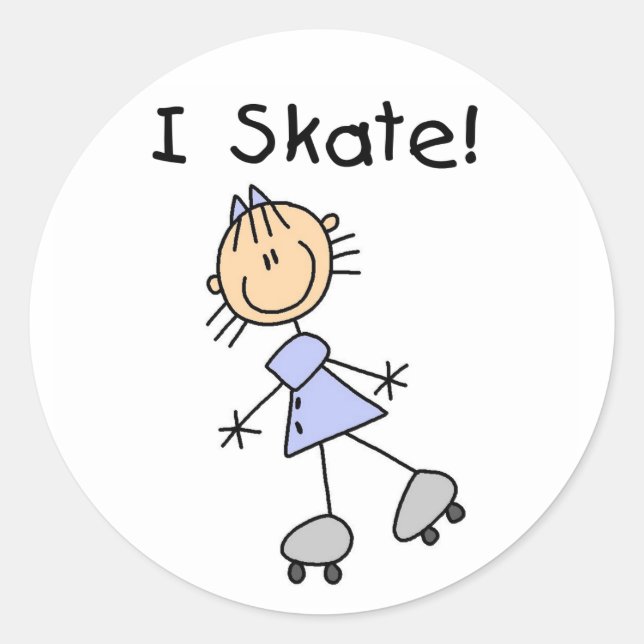 Adesivo Garota I Skate Stickers (Frente)