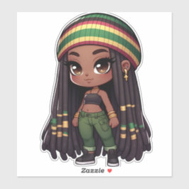 Adesivo Garota jamaicana do rasta