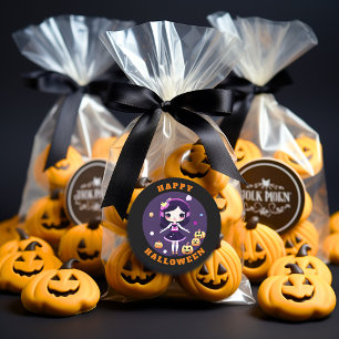 Adesivo Garota Kawaii bonita no Halloween de Pumpkins