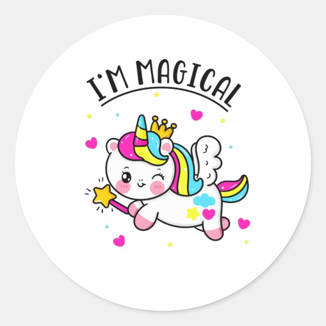 Adesivo Garota Mágica Chibi Unicorn (Frente)
