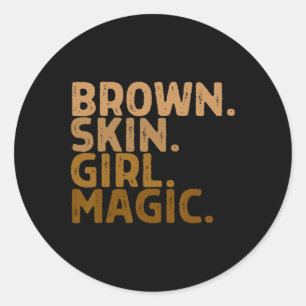 Adesivo Garota Marrom Camisa Mágica Melanina Meninas Negra