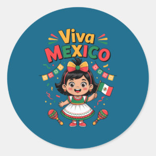 Adesivo garota mexicana viva mexico camiseta bandeira mexi