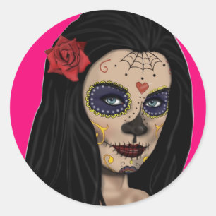 Adesivo Garota-Pau-Pink dos Mortos