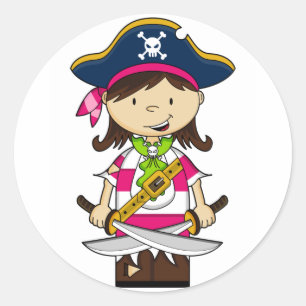 Adesivo Garota pirata, capitão Sticker
