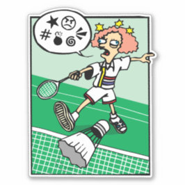 Adesivo Garota que joga badminton amaldiçoando