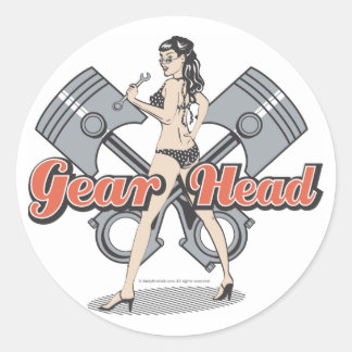 Adesivo Garota Rockabilly pinup com pistões