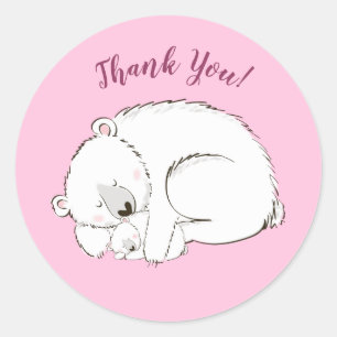 Adesivo Garota Rosa Chá de fraldas do Urso Polar