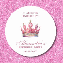 Garota Rosa Princesa Princesa Aniversário Obrigado