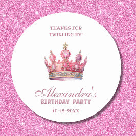 Adesivo Garota Rosa Princesa Princesa Aniversário Obrigado