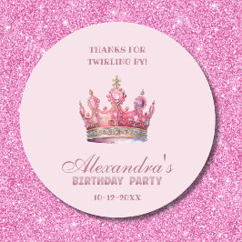 Adesivo Garota Rosa Princesa Princesa Aniversário Obrigado