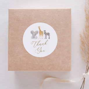 Adesivo Garota Safari Chá de fraldas Obrigado