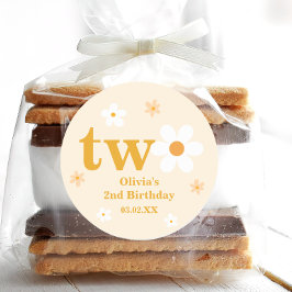 Adesivo Garota segundo aniversário Amarela E Branca