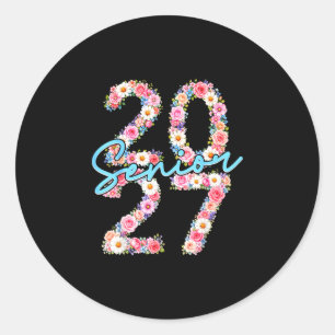 Adesivo Garota sênior 2027 turma de 2027 floral flor