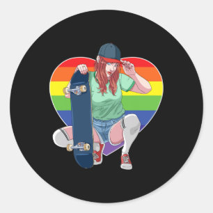 Adesivo Garota Skate Lesbiana Skateboarder Rai