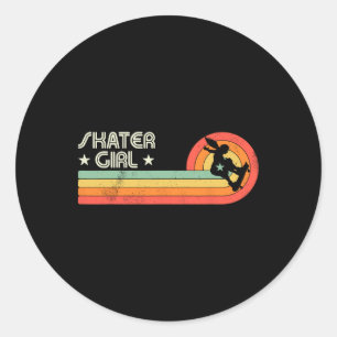 Adesivo Garota Skatista Skate Retro Skateboard