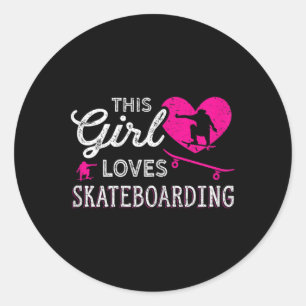 Adesivo Garota Skatista Vintage Skateboard - Mulher Skatis