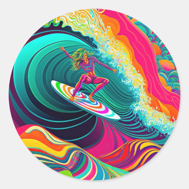 Adesivo Garota Surf do Coolsurf - Surfgirl - Surfcamp Post (Frente)