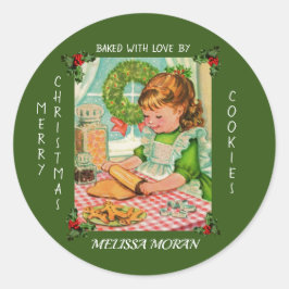 Adesivo Garotinha Bonita Fazendo Boias De Natal