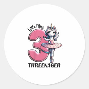 Adesivo Garotinha Little Miss Threenager Três 3º Aniversár