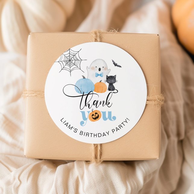 Adesivo Garoto assustador festa de aniversário de Hallowee (Criador carregado)