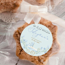 Garoto Bluebell Flores Aqeqah Favor Sticker