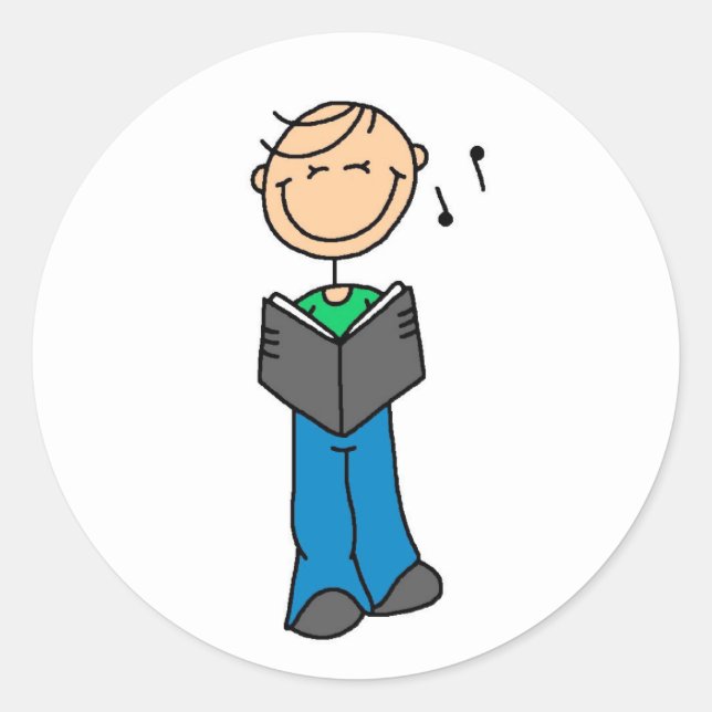 Adesivo Garoto Cantando Vinheta (Frente)