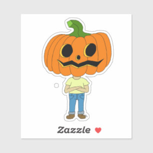 Adesivo garoto chibi da cabeça de abóbora