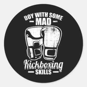 Adesivo Garoto Com Algumas Habilidades Malucas de Kickboxi
