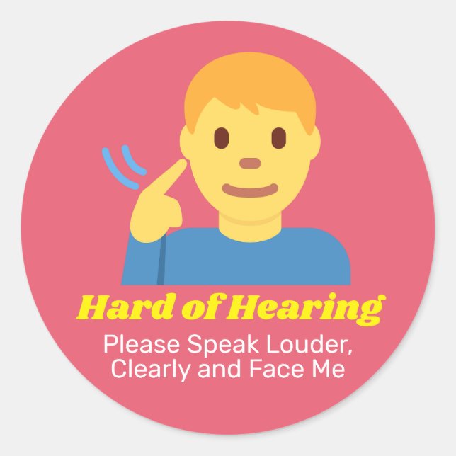 Adesivo Garoto com Duro de audição (Frente)