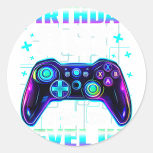 Adesivo Garoto de Aniversário Gamer Controle Hora de Subir