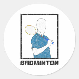Adesivo Garoto de Badminton Raquete Esporte Homem Golpes
