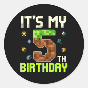 Adesivo Garoto Divertido de Aniversário É Meu 5º Aniversár