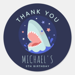 Adesivo Garoto Engraçado Estrelas de Tubarão Obrigado Fest