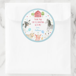 Adesivo Garoto Fazenda Animal Barnyard Birthday