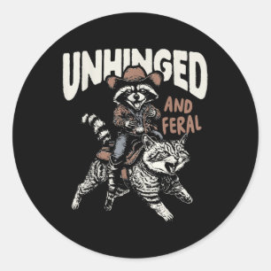 Adesivo Garoto Funny Unhingues E Feral Raccoon Ocidental V
