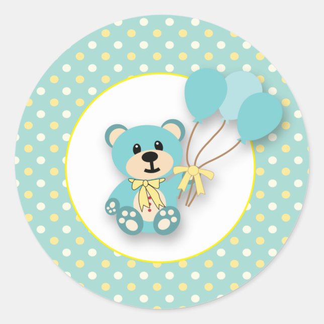 Adesivo Garoto ou Garota Verde Polkadot Bear Stickers (Frente)