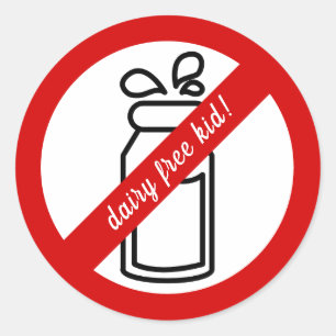 Adesivo Garoto sem leite! Alerta de Alergia Leiteira para