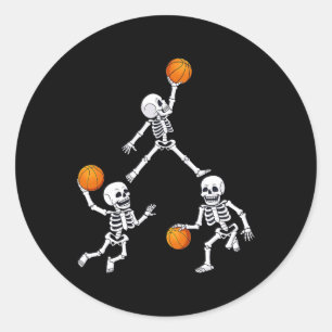 Adesivo Garotos De Bolhas De Halloween Skeleton Dunking