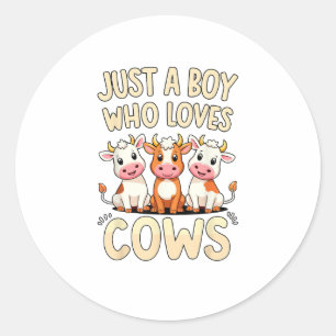 Adesivo Garotos E Bebês, Só Um Garoto Que Ama Vacas, C