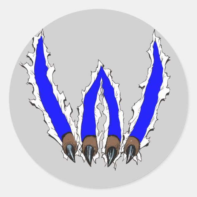 Adesivo Garra Selvagem Atravessando Design - Azul (Frente)