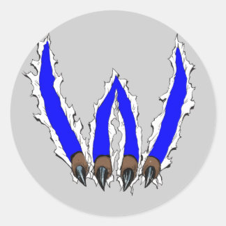 Adesivo Garra Selvagem Atravessando Design - Azul