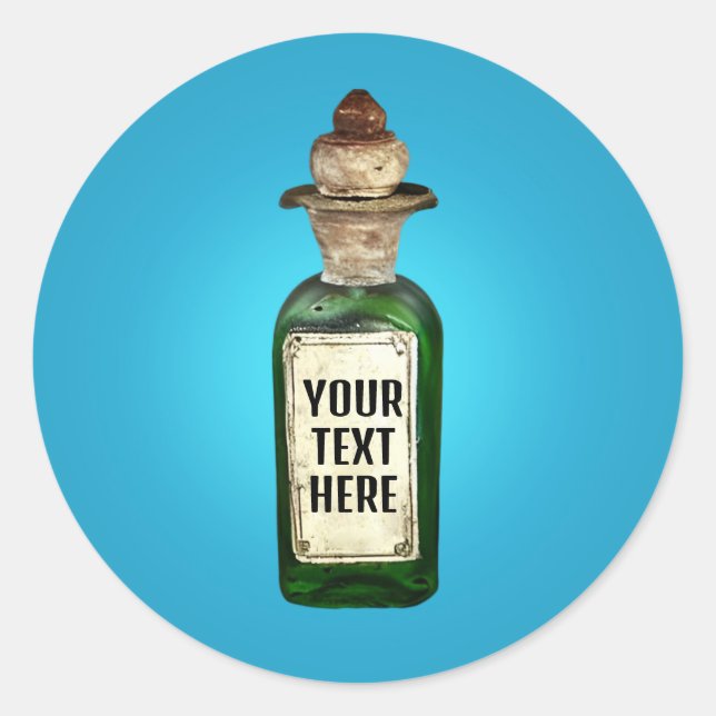 Adesivo Garrafa antiga com rótulo (Frente)