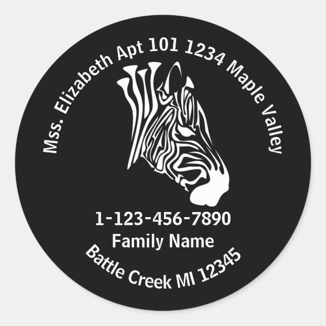 Adesivo Garrafa Branca Perdida da Família Zebra Garrafa (Frente)