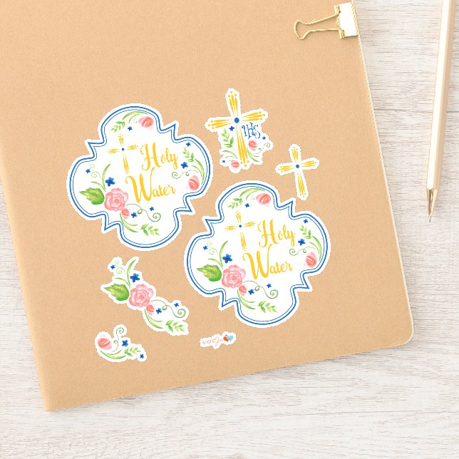 Adesivo Garrafa de Água Santa (Notebook)