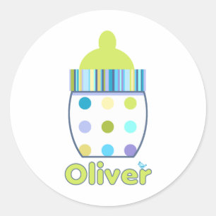 Adesivo Garrafa de Bebê do Oliver Personalizado